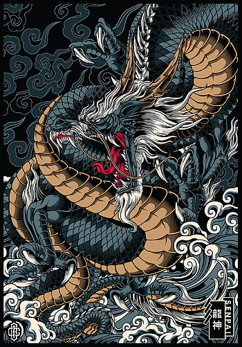 DRAGON RYUJIN, japanese mythology HD phone wallpaper