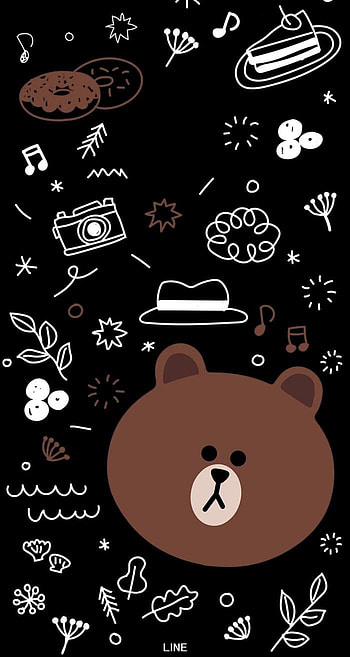 Line Brown , brown cute HD phone wallpaper