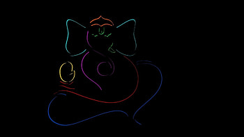 Ganesh 3d, black ganesh HD wallpaper