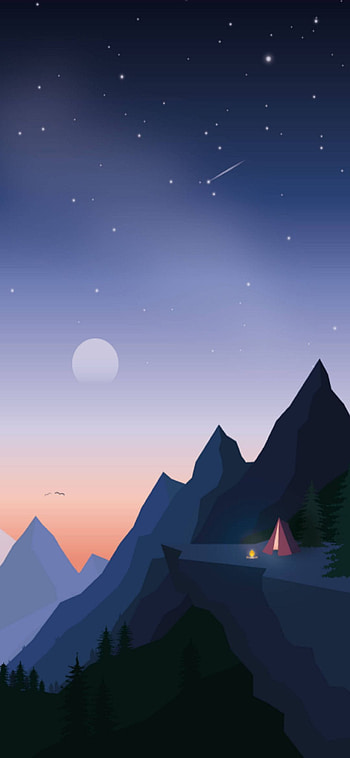 Mountains Minimalist Night Sky 12 Pro Max, minimal HD phone wallpaper