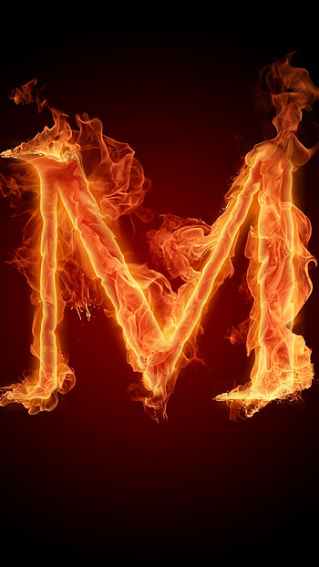 1080x1920 fire, alphabet, letter, m, flame 12176, m alphabet HD phone wallpaper