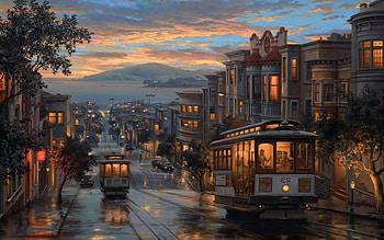 autumn city rain HD wallpaper