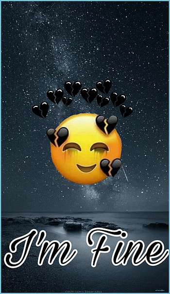 Im Fine Happy Sad Emoji, depression emoji HD phone wallpaper