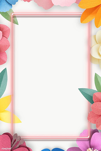 Colorful and tropical floral frame transparet png, spring page border HD phone wallpaper