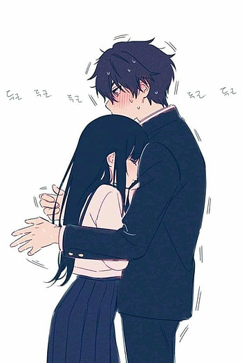 Pin on adorable anime couples, anime couple sad hug HD phone wallpaper