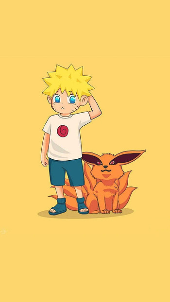 Naruto And Kurama, baby nine tails HD phone wallpaper