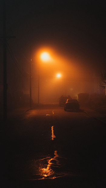 Dark, Street, Night, Fog, Light, Mist, dark road with fog HD phone wallpaper