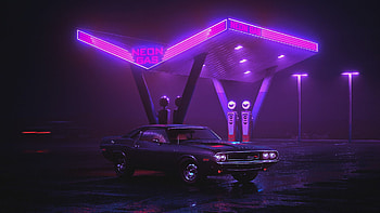 Neon Mustang, mustang neon HD wallpaper