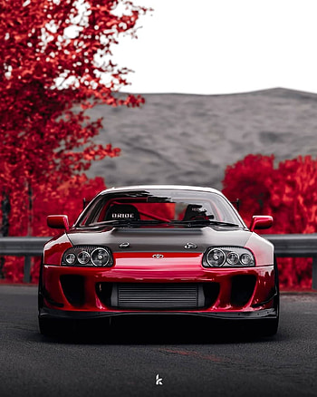 3 Red Supra, toyota supra mk4 HD phone wallpaper