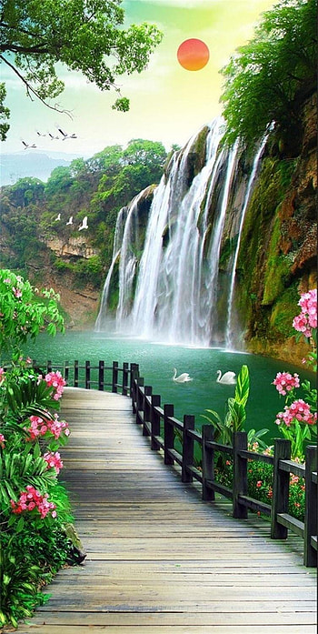 My Corner Best Far Waterfall Scenery HD phone wallpaper