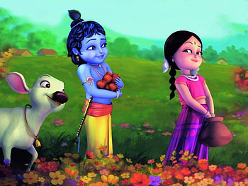 Little Krishna 3D, lord krishna animated HD wallpaper