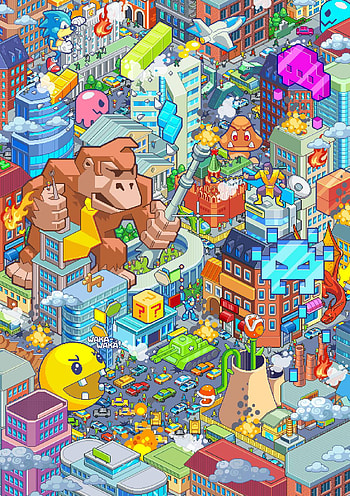 Pixel Art Retro Video Game HD phone wallpaper