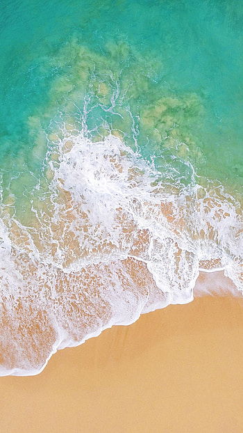 iOS 11, beach, ocean, OS, beach HD phone wallpaper