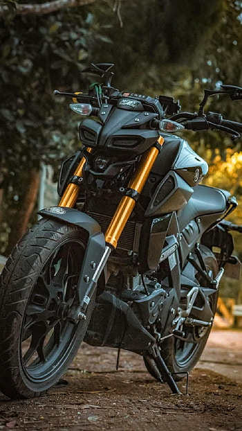 bikes, modified orange yamaha mt15 HD phone wallpaper