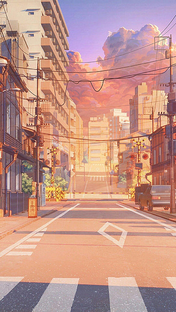 Anime Street, anime aesthetic street HD phone wallpaper