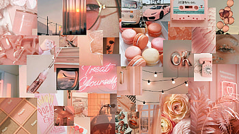 Peachy Aesthetic Laptop, peach aesthetic collage HD wallpaper