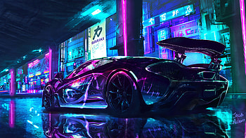 Cyberpunk , McLaren, Supercars, Neon art, Cars HD wallpaper