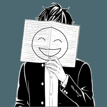 Fake drawing depressed, fake drawing depressed, fake smile anime boy HD phone wallpaper