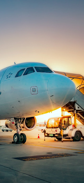 Airport, Plane, Sunrise, airplane HD phone wallpaper
