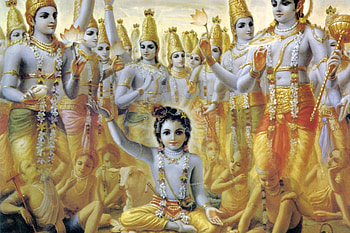 What is the Viraat Roop of Krishna in the Mahabharat, krishna virat roop HD wallpaper