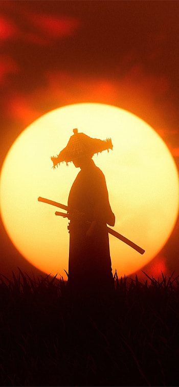 sunset ronin ghost of tsushima , samurai at sunset HD phone wallpaper