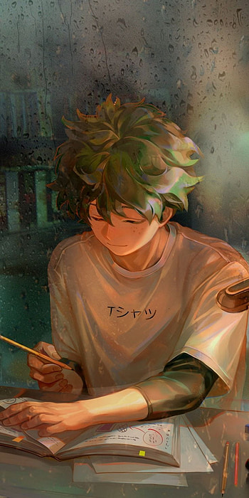 1 Anime Boy Studying HD phone wallpaper
