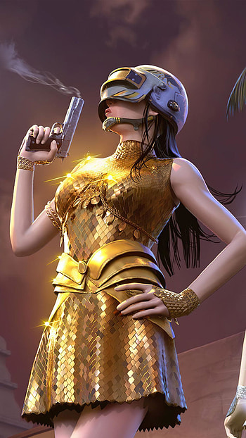 PUBG Girl Golden Dress Ultra Mobile in 2020, pubg girls mobile HD phone wallpaper