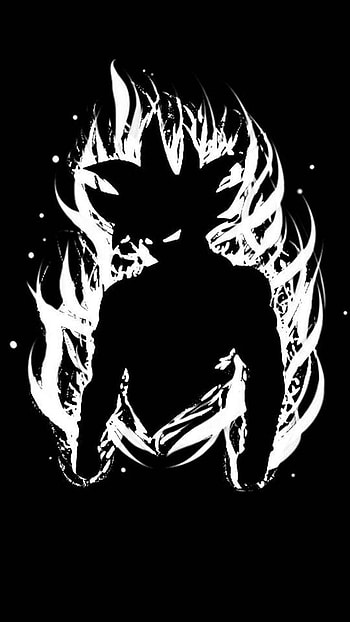 goku silhouette, goku drawing HD phone wallpaper