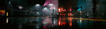 Night City 5120x1440 HD wallpaper