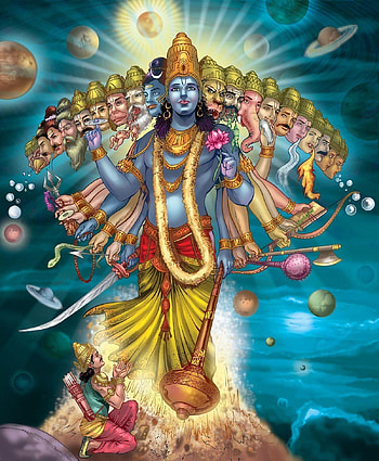 Arjuna was blessed to see the vishwaroopam of Lord Krishna, krishna arjuna HD phone wallpaper