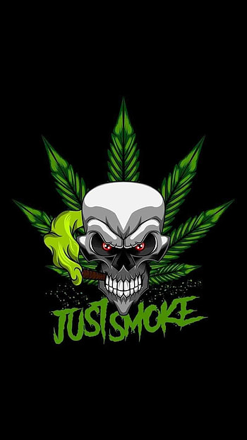 weed skull HD phone wallpaper