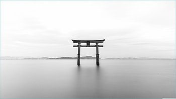 Torii Black and White Ultra Backgrounds for 13K, torii minimal HD wallpaper