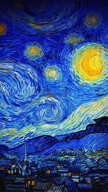 1350x2400 van gogh, starry night, night, paint, painting 8+/7+/6s+/ for parallax backgrounds, night painting HD phone wallpaper