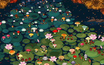 Mokuya, pixel art spring HD wallpaper