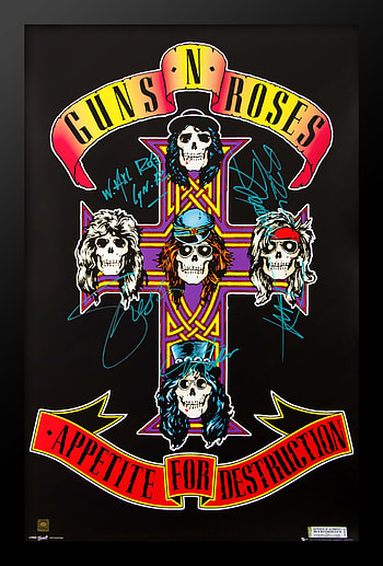 Guns N' Roses 'Appetite for Destruction' Autographed Music Poster HD phone wallpaper