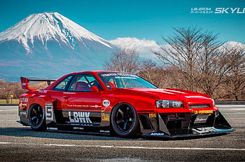 JDM Aero Ace Liberty Walk's 1995 Nissan Skyline R34 Silhouette, liberty walk r34 skyline HD wallpaper