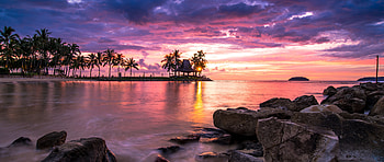 Sunset Beach Resort Ultra Wide TV HD wallpaper