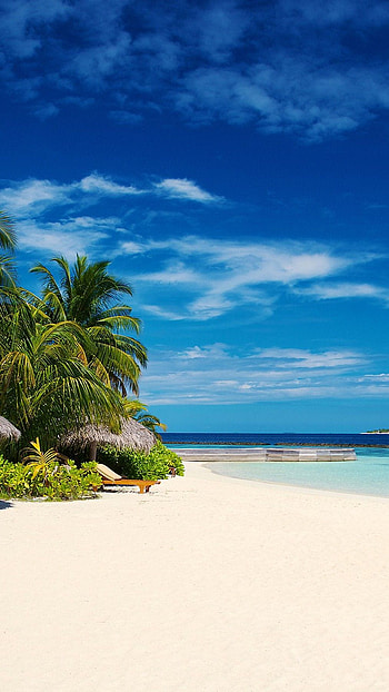 Beautiful beach nature and blue sky mobile, nature beach android mobile HD phone wallpaper