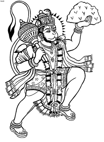 Drawing of Shri Hanuman Bhagwan, hanuman sketch HD phone wallpaper