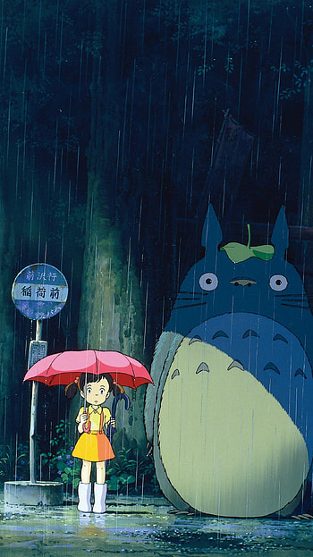 My Neighbor Totoro, anime raining HD phone wallpaper