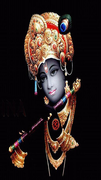 God Krishna with black backgrounds , lord krishna for mobile HD phone wallpaper