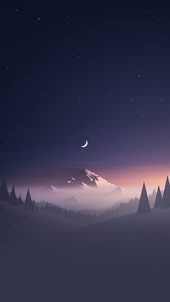 General 2484x4416 digital art nature mountains portrait display Moon, scenery night digital art HD phone wallpaper