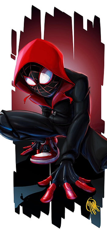 1125x2436 Spiderman Miles Morales Art XS, 10, miles morales spider man HD phone wallpaper