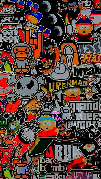 Sticker Mobile, graffiti logo HD phone wallpaper