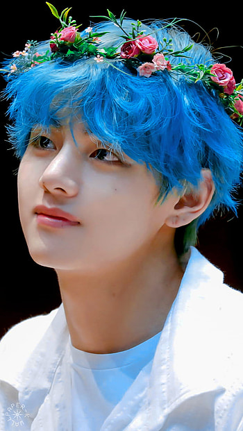 v Tumblr posts, bts v blue hair HD phone wallpaper