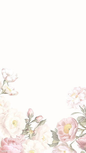 Elegant floral frame design vector, aesthetic flowers border HD phone wallpaper