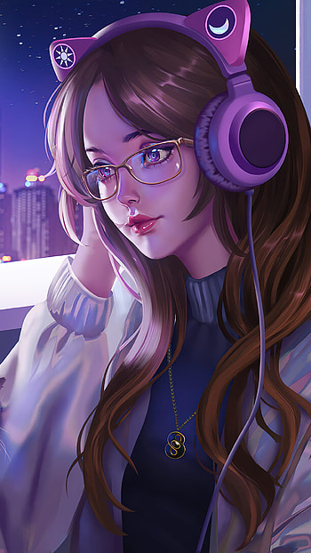 Anime Girl Lofi Cat 464a [2160x3840] for your , Mobile & Tablet HD phone wallpaper