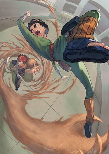 rock lee vs gaara HD phone wallpaper