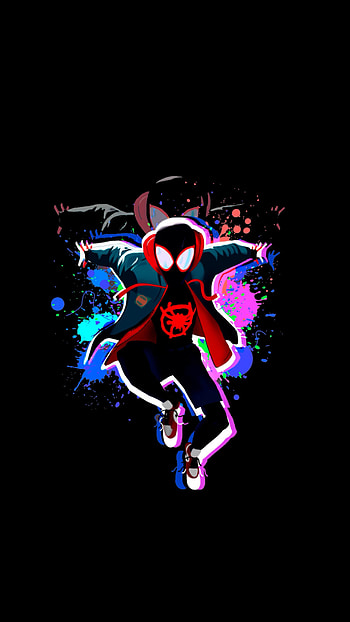 Amoled Miles Morales HD phone wallpaper