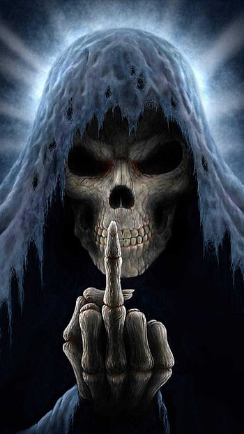 skeleton middle finger HD phone wallpaper